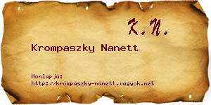 Krompaszky Nanett névjegykártya
